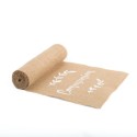 Chemin de table communion jute floquee blanc