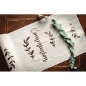 Chemin de table communion Lin floqué champagne Chemin de table communion Lin floqué champagne