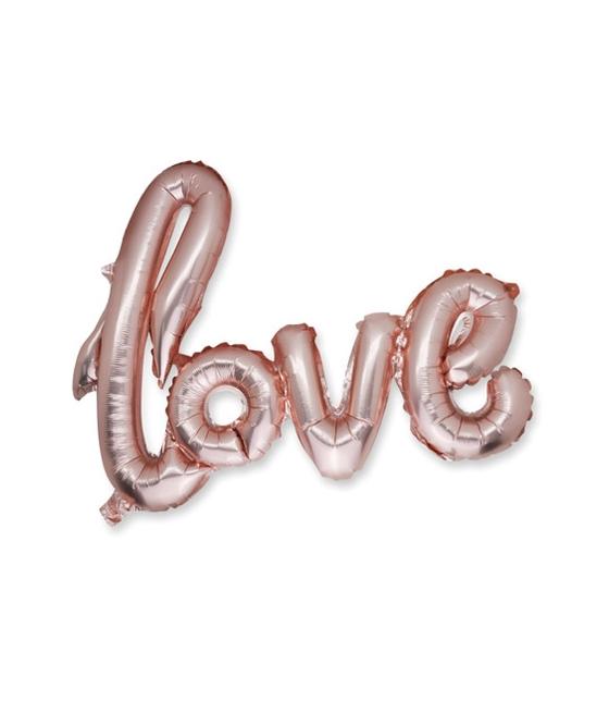 Ballon "love" métal rose gold