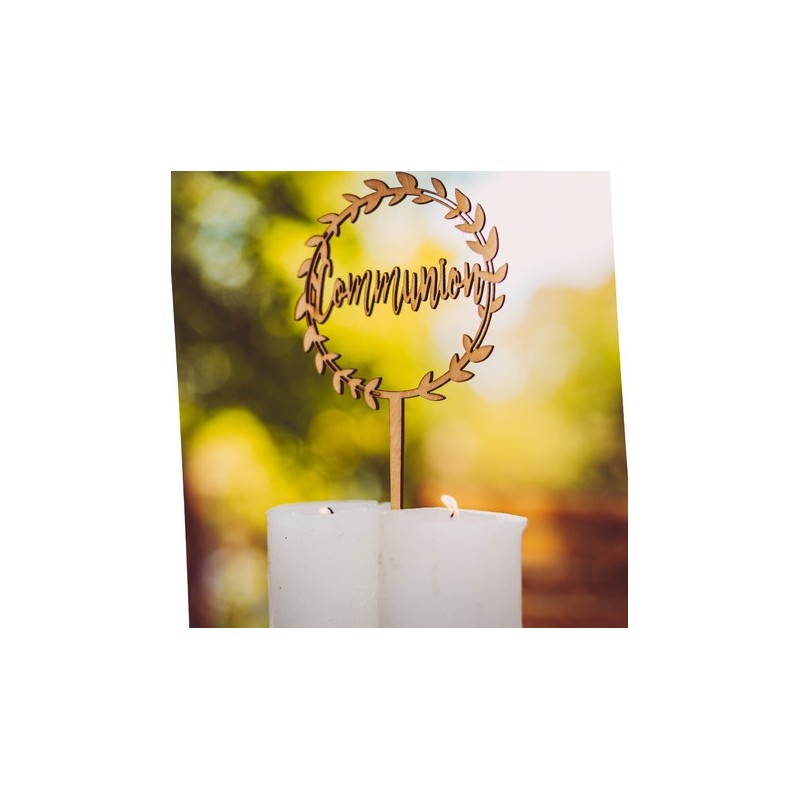Jolie couronne en bois Communion