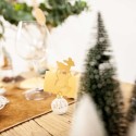 4 Marques places boules de Noel transparent blanc et irissé 5CM
