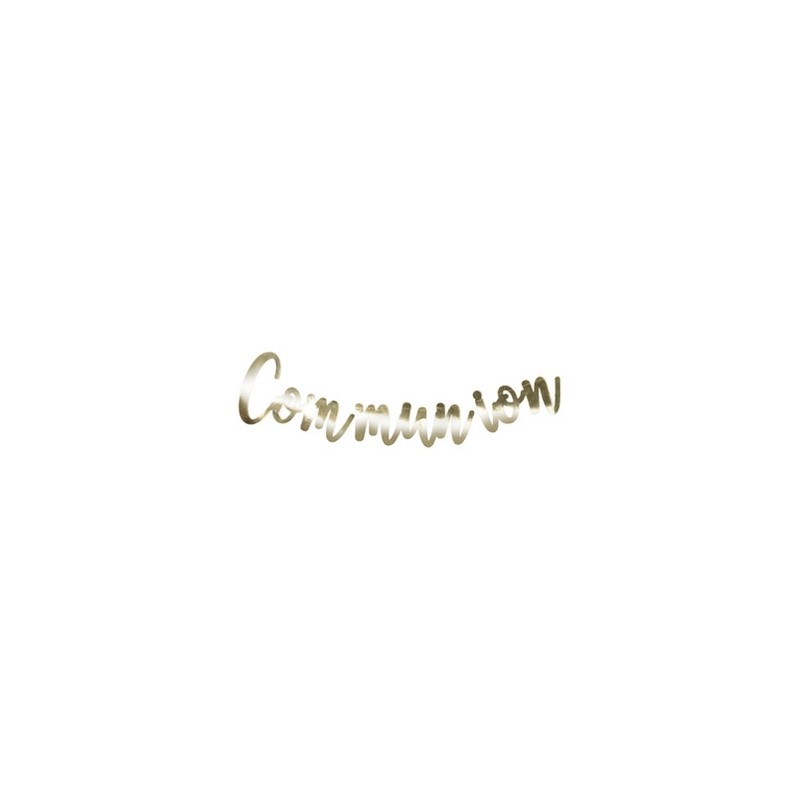 GUIRLANDE COMMUNION METAL OR LETTRES 14CM - 1M