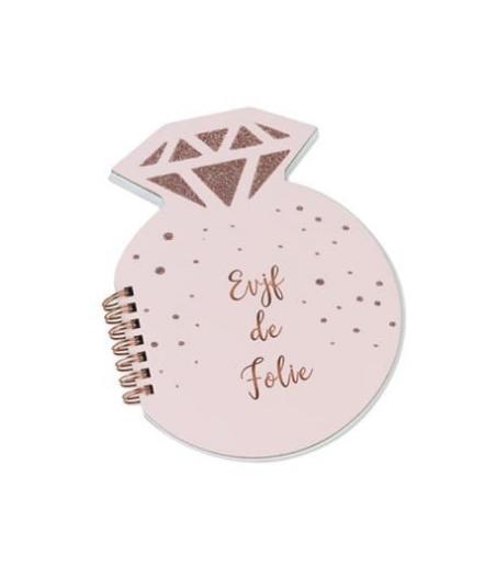 Carnet diamant evjf de folie rose gold paill roses