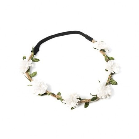 headband fleurs papier blanches