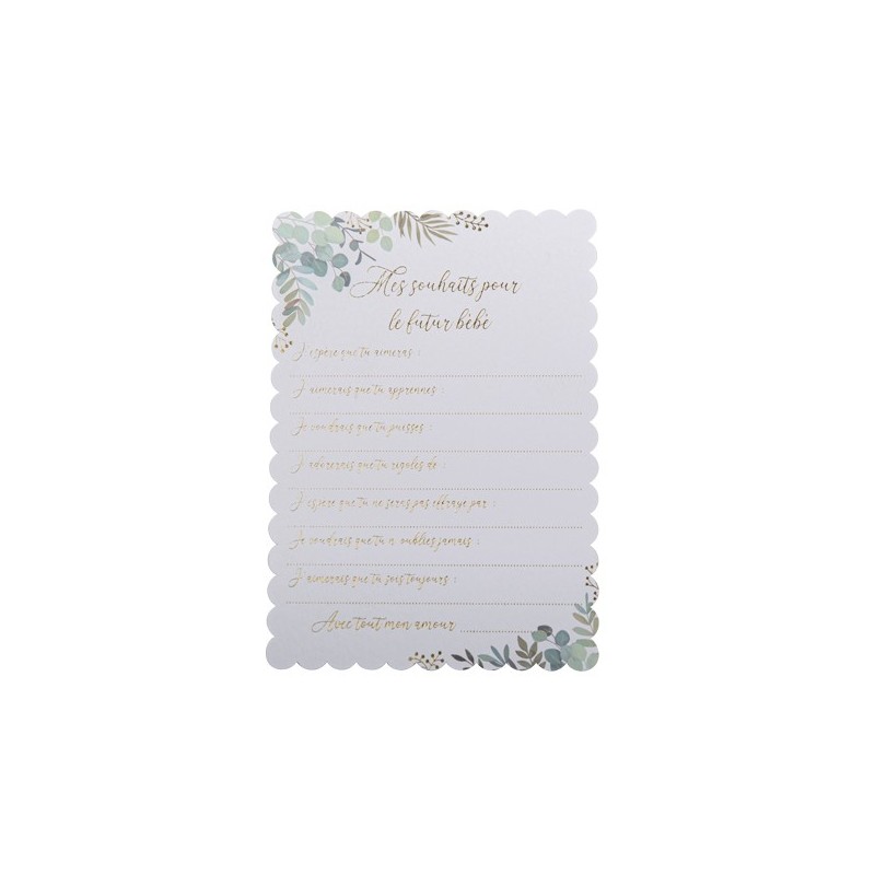 10 cartes de vœux Oh baby végétal et or