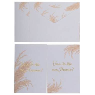 2 cartes avec enveloppes Marraine / Parrain Pampa
