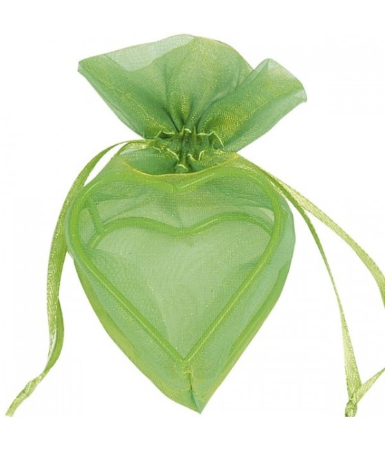 Sachet coeur armuré Vert (Sachet de 4 pièces)