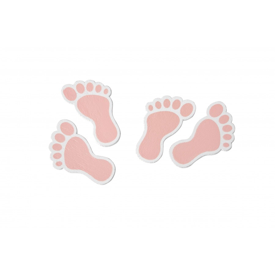 Confettis de table pieds bébé rose (x 10)