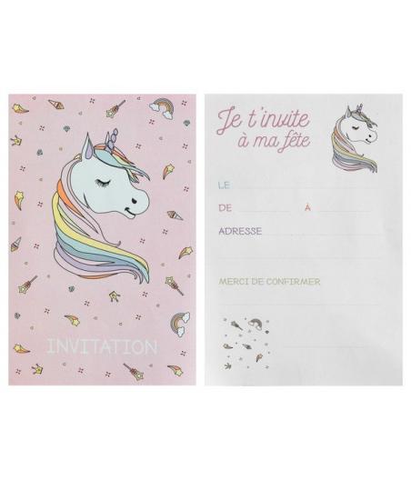 Carte invitation Licorne