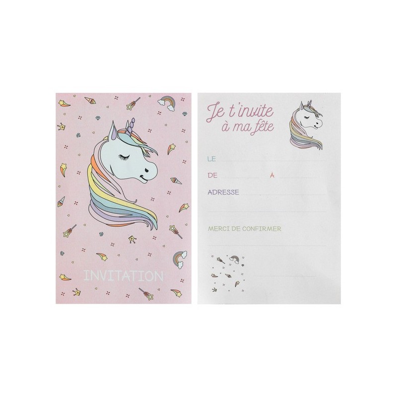 Carte invitation Licorne