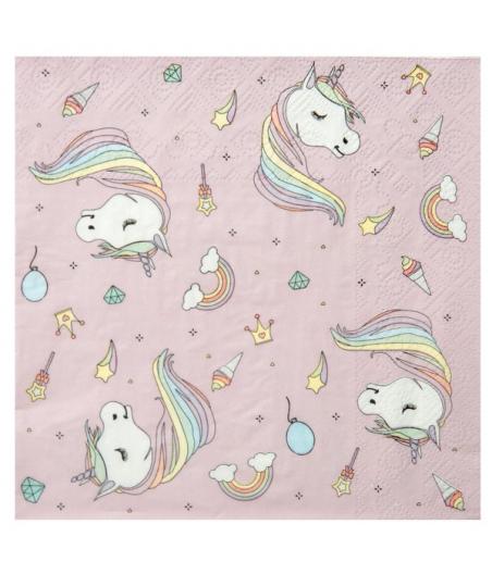 20 serviettes Licorne