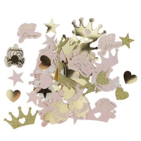 100 confettis princesse rose paillettes or et dorure