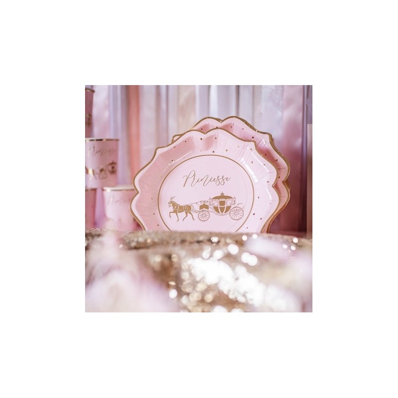 assiettes princesse rose