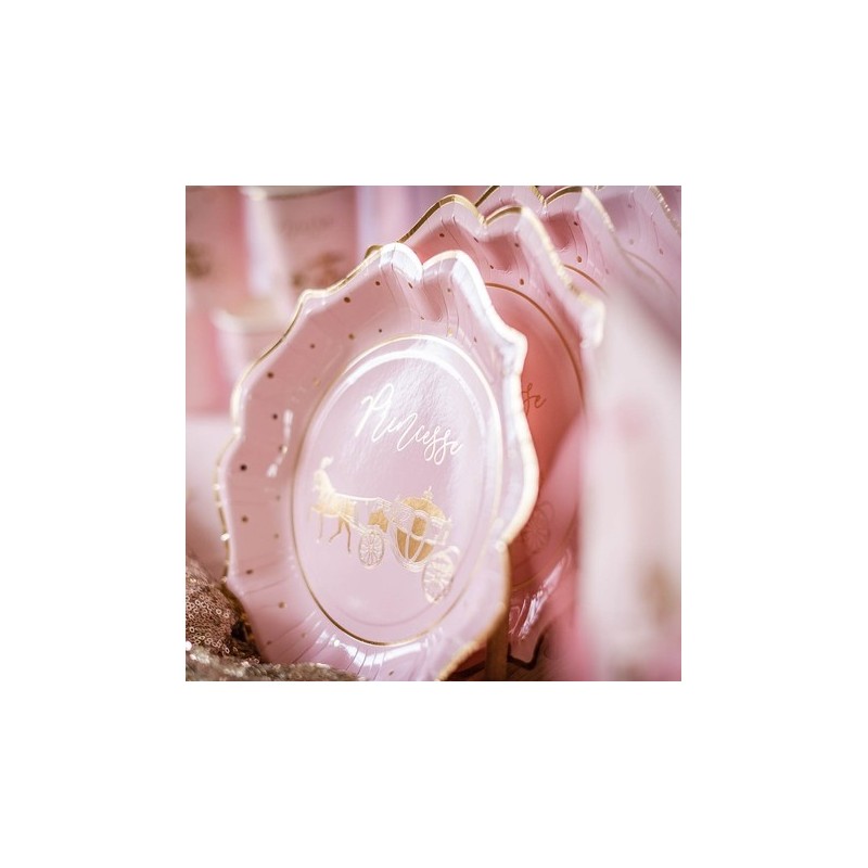 assiettes princesse rose