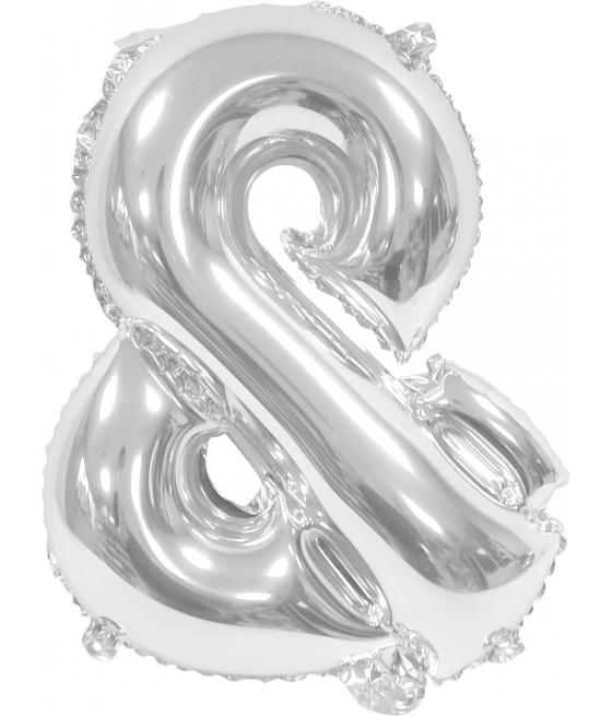 Ballon uni metallise "&"  (haut. 36 cm)