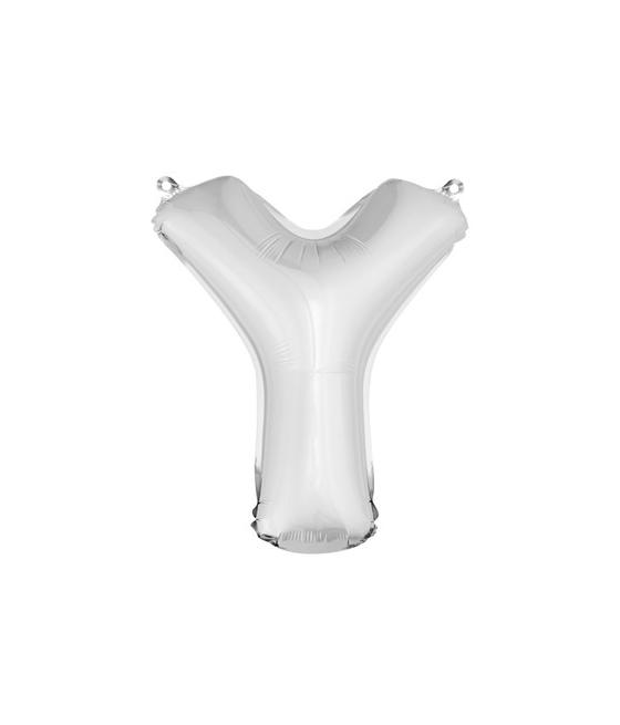 Ballon uni métallisé "y"  (haut. 36 cm)