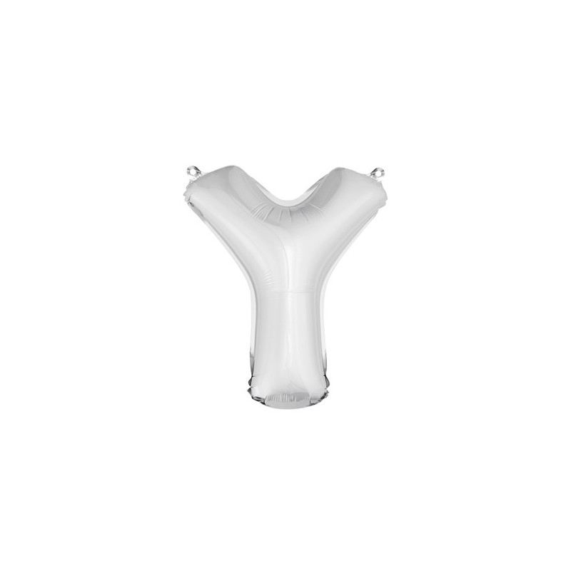 Ballon uni métallisé "y"  (haut. 36 cm)