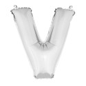ballon uni metallise "v"  (haut. 36 cm)
