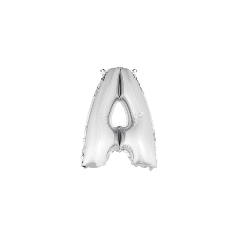 Ballon uni metallise "a"  (haut. 36 cm)