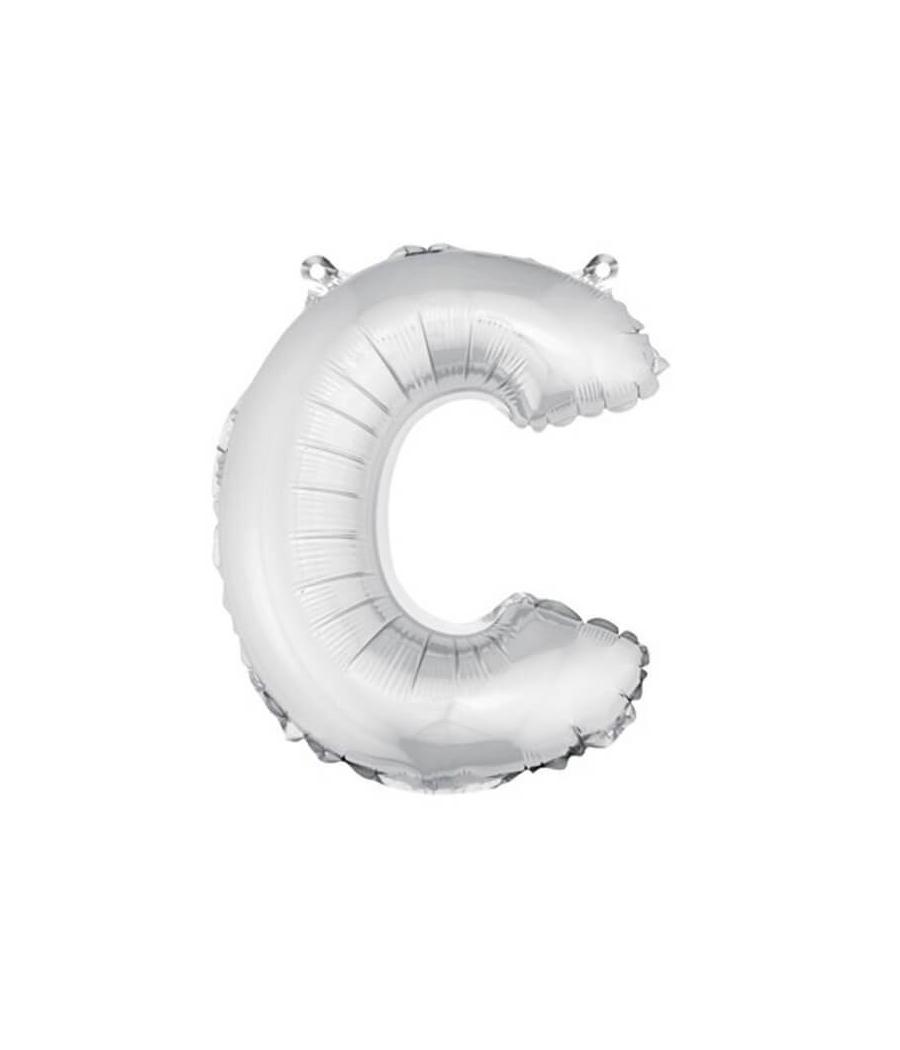 ballon uni metallise "c"  (haut. 36 cm)