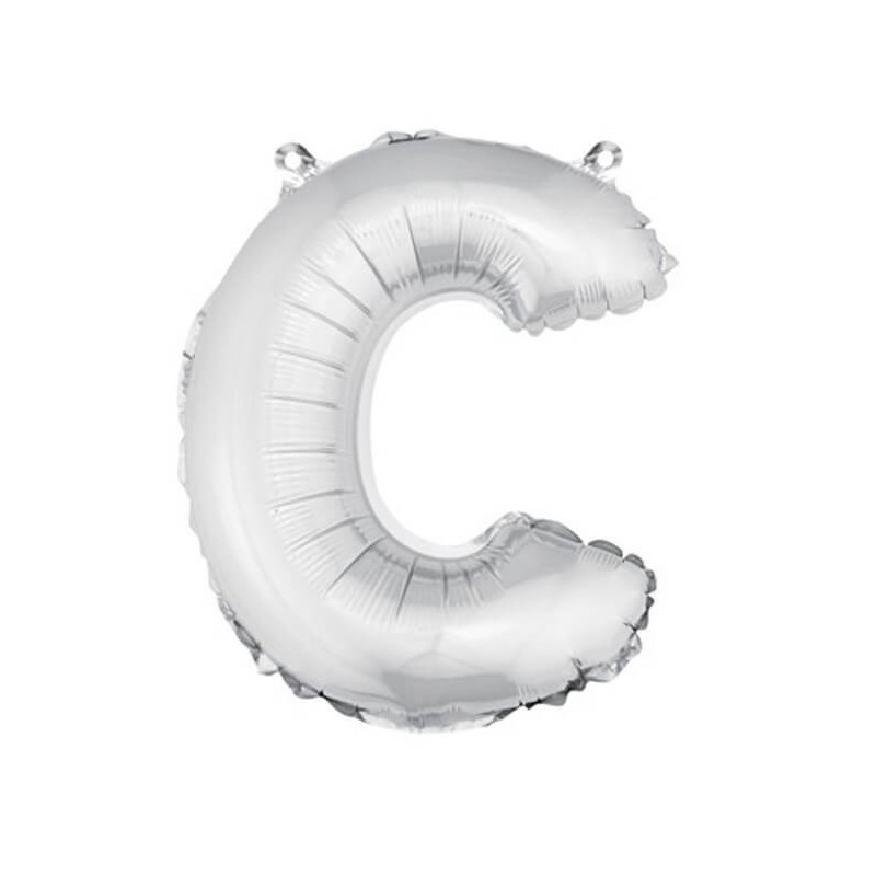 ballon uni metallise "c"  (haut. 36 cm)