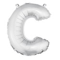 ballon uni metallise "c"  (haut. 36 cm)