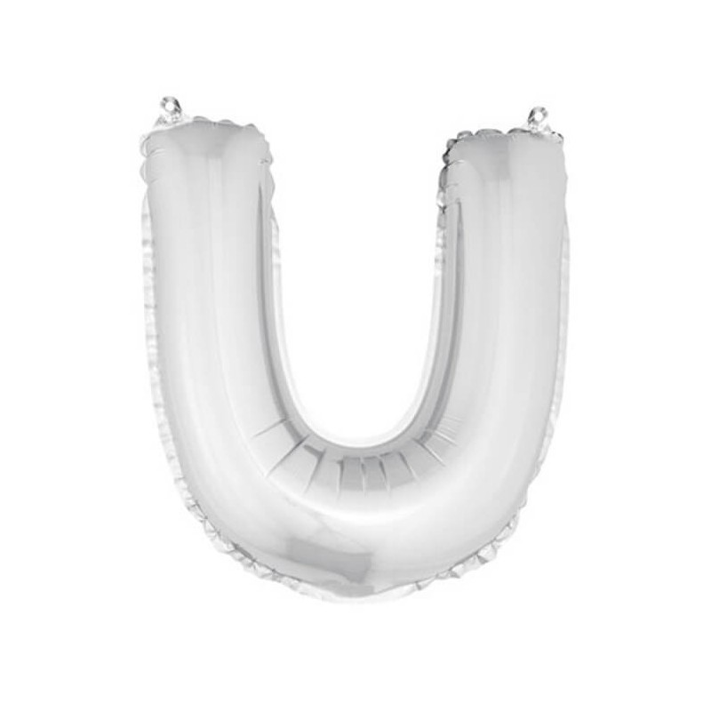 ballon uni métallisé "u"  (haut. 36 cm)