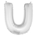 ballon uni métallisé "u"  (haut. 36 cm)