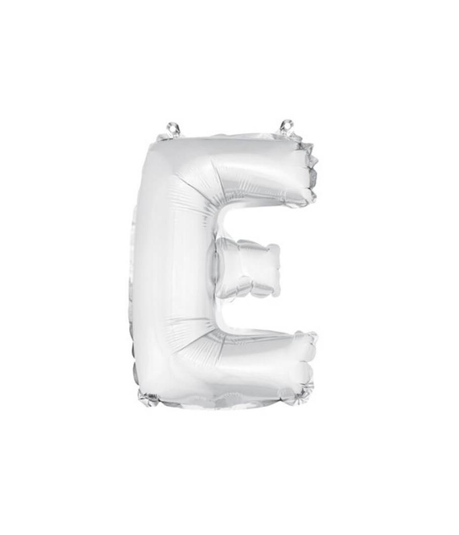 ballon uni metallise "e"  (haut. 36 cm)