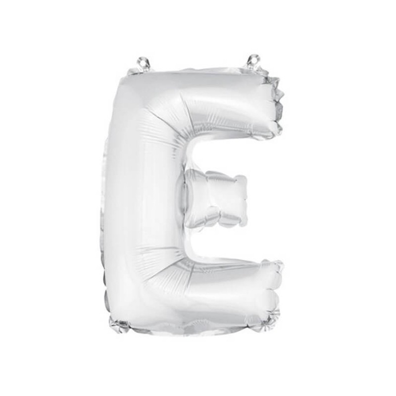 ballon uni metallise "e"  (haut. 36 cm)
