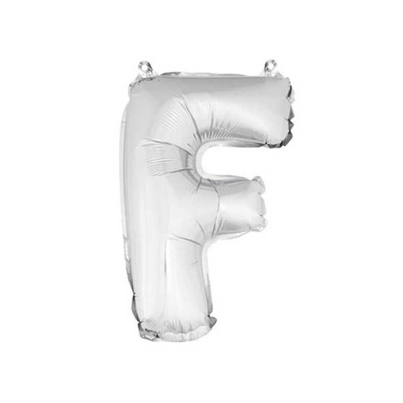 ballon uni metallise "f"  (haut. 36 cm)