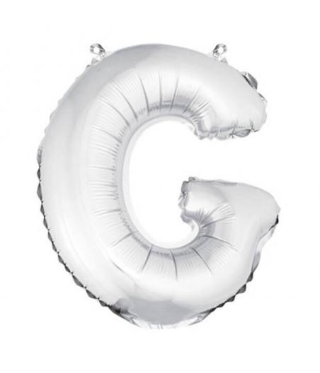 ballon uni metallise "g"  (haut. 36 cm)