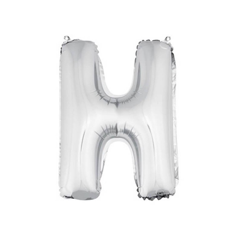 Ballon uni métallisé "h"  (haut. 36 cm)
