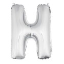 Ballon uni métallisé "h"  (haut. 36 cm)