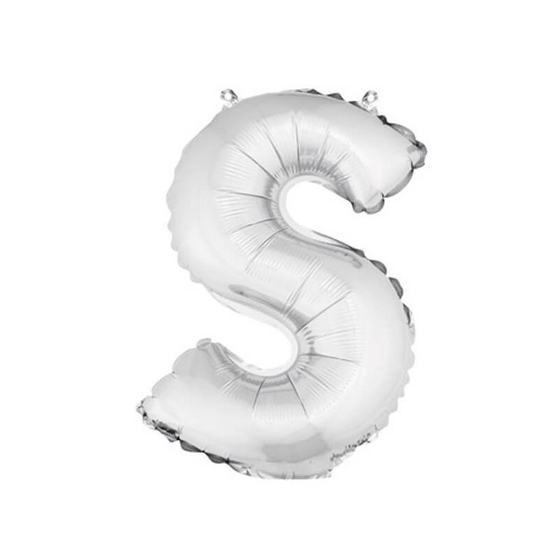 Ballon uni métallisé "s"  (haut. 36 cm)