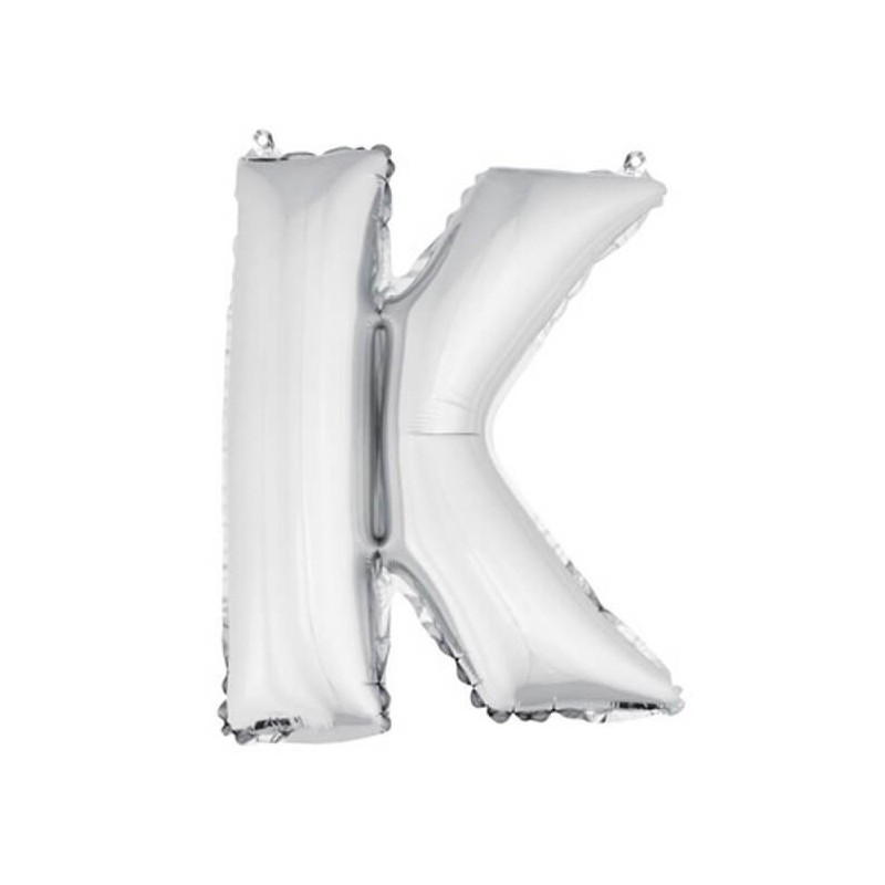 Ballon uni métallisé "k"  (haut. 36 cm)