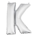 Ballon uni métallisé "k"  (haut. 36 cm)