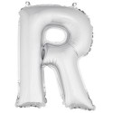 Ballon uni métallisé "r"  (haut. 36 cm)
