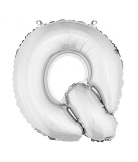 Ballon uni métallisé "q"  (haut. 36 cm)