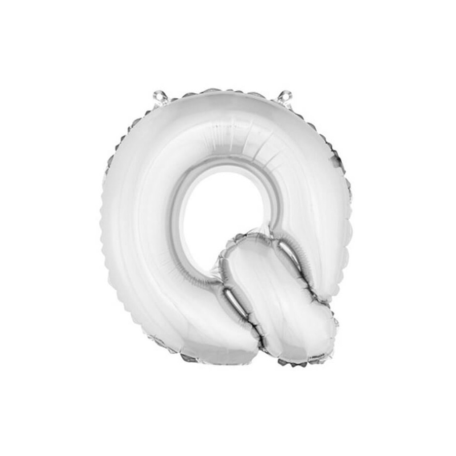 Ballon uni métallisé "q"  (haut. 36 cm)