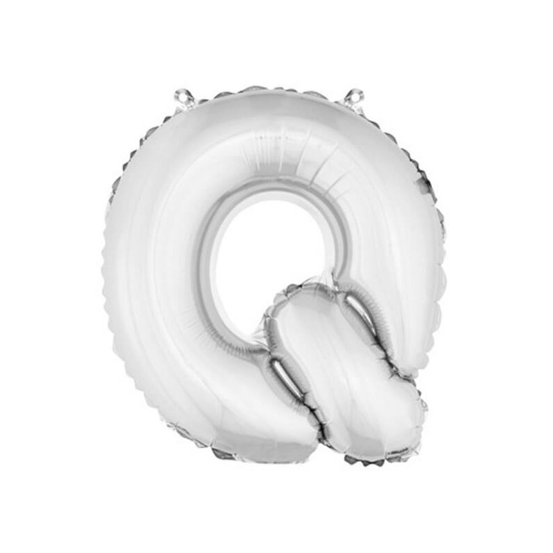 Ballon uni métallisé "q"  (haut. 36 cm)