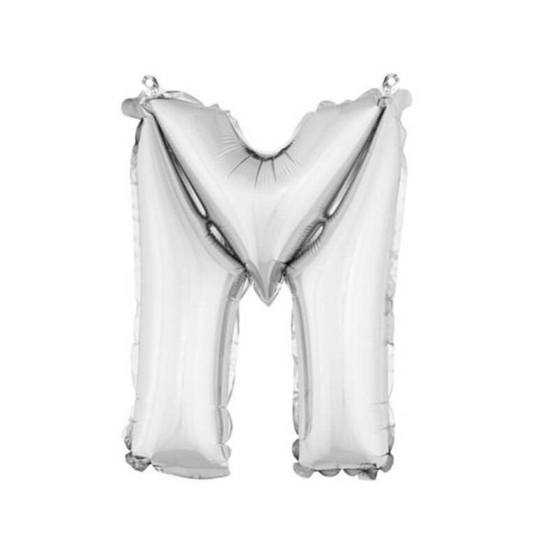 Ballon uni métallisé "m"  (haut. 36 cm)