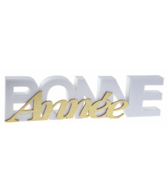 Lettres Bonne Année blanc