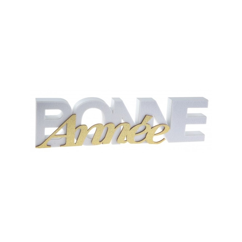 Lettres Bonne Année blanc