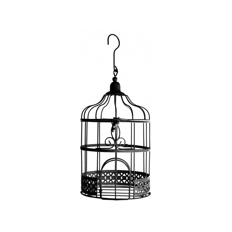Petite tirelire cage métal Noir