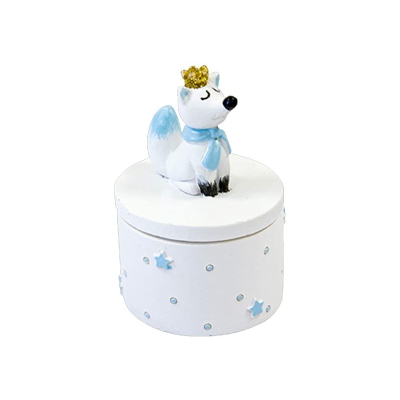 Boite déco renard avec couronne dorée