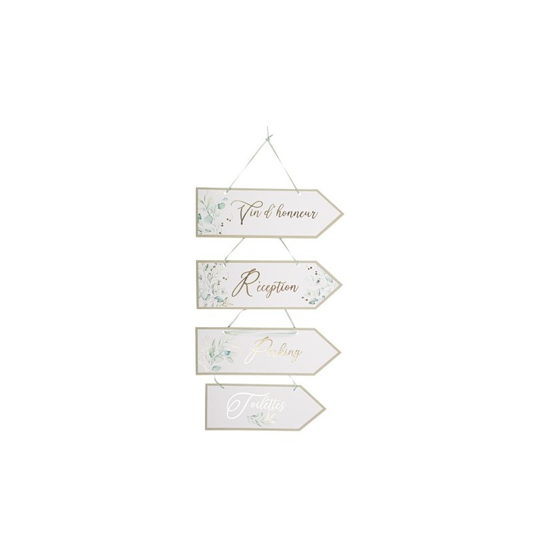 4 Flèches Directionnelles Sauge Green Blanc