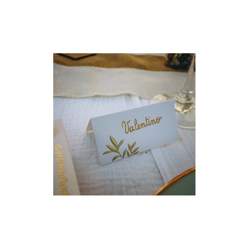 Marque-Places Jolis Brins Blancs et Or