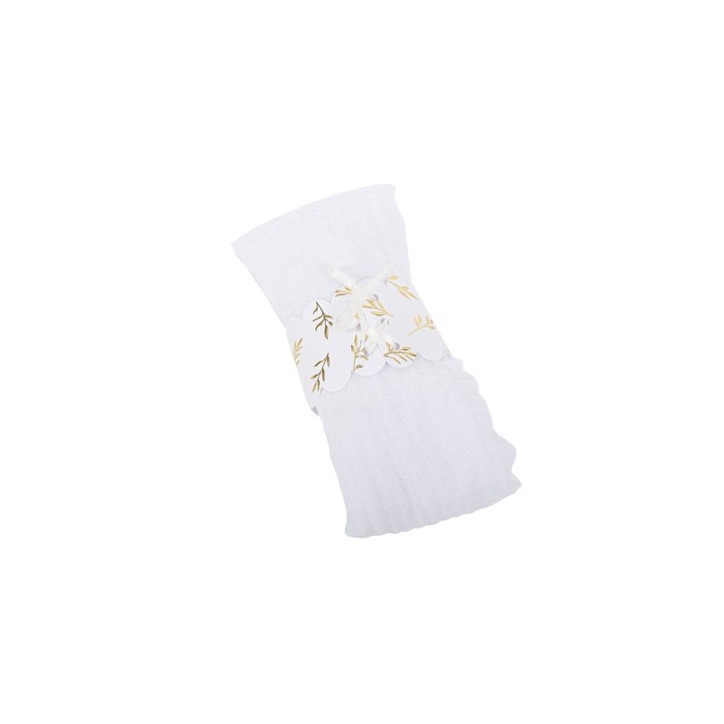 Ronds de Serviette Jolis Brins Blancs et Or