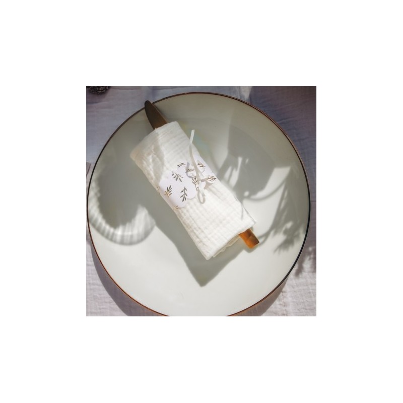 Ronds de Serviette Jolis Brins Blancs et Or